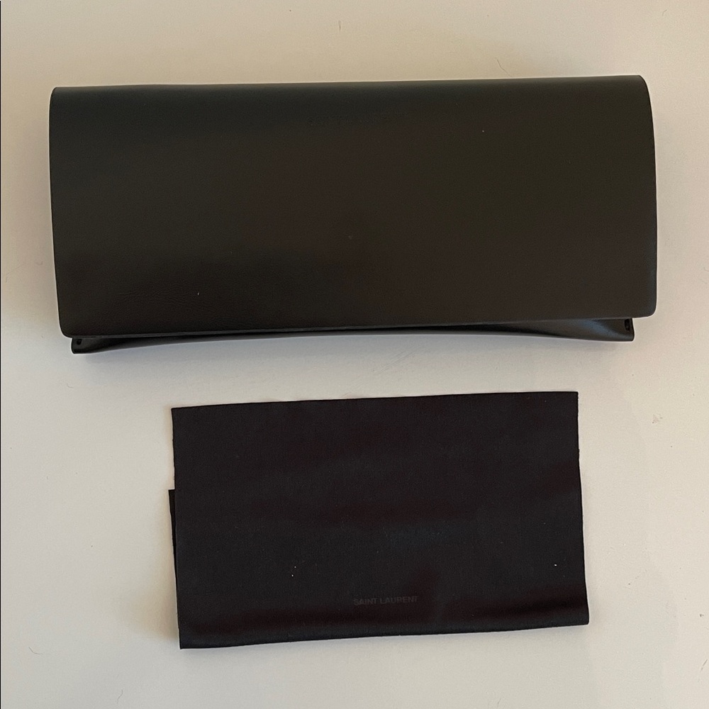 Saint Laurent Black Leather sunglasses or glasses Pouch